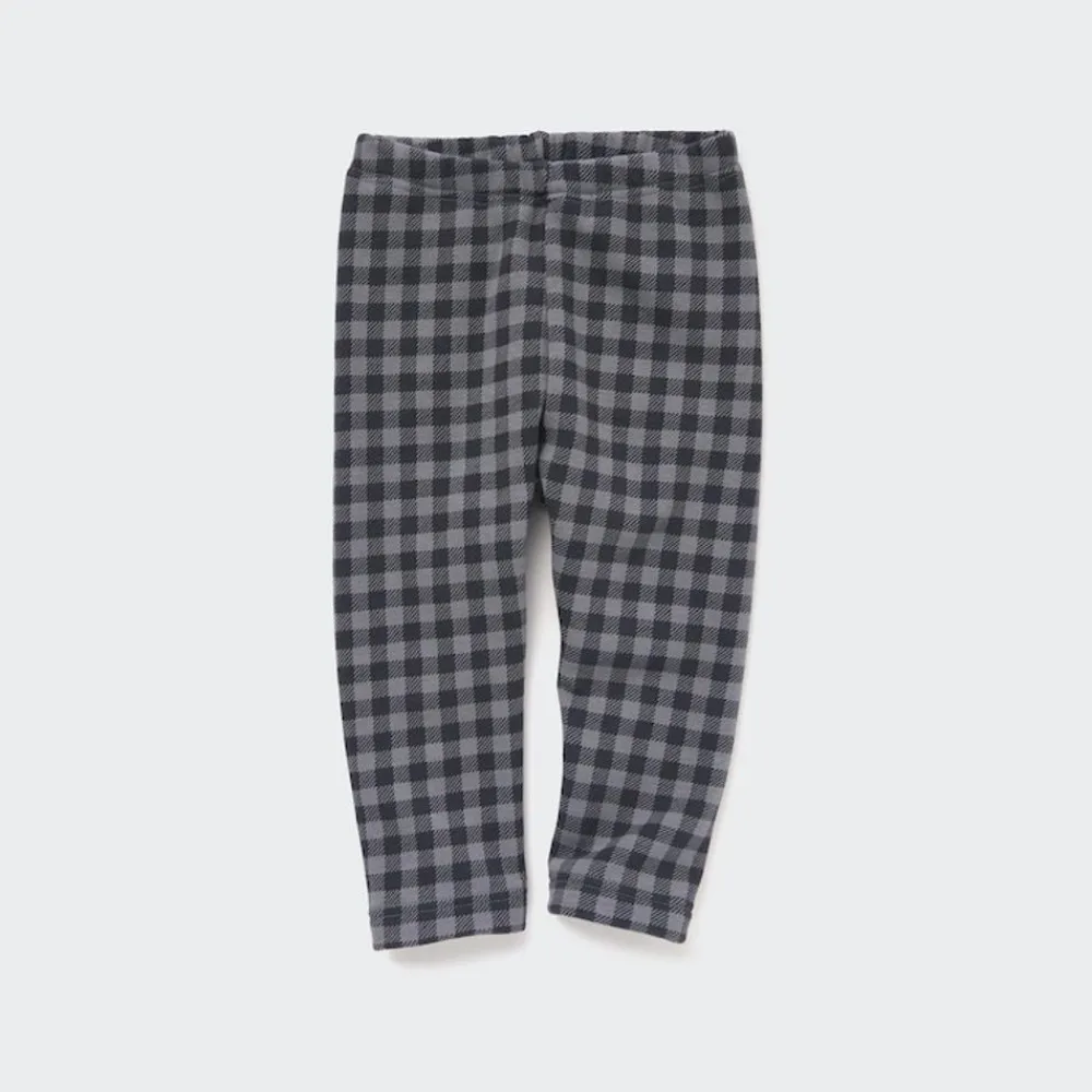 Leggings*UNIQLO Karierte Fleece Leggings Grau