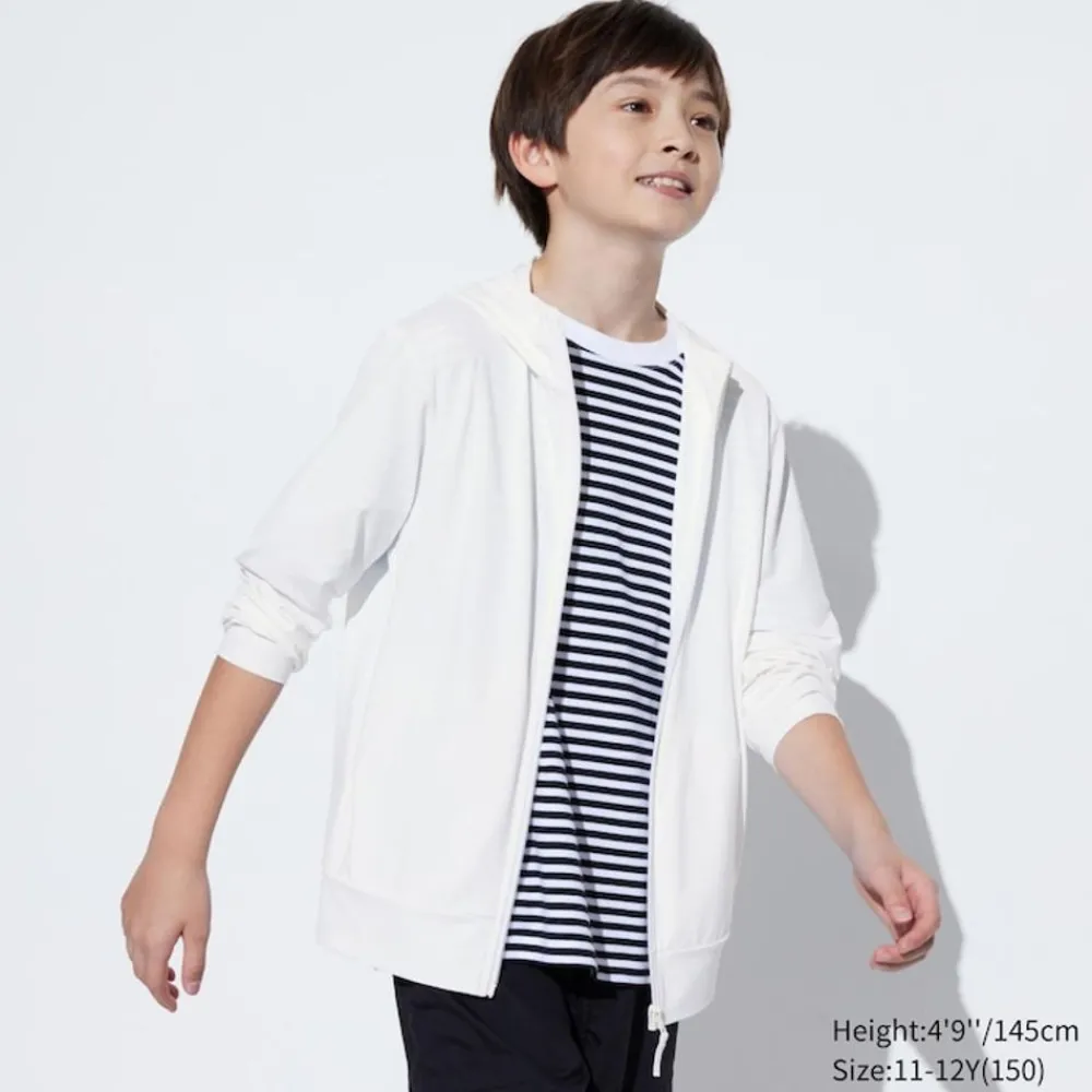 Airism Kuhlender Komfort*UNIQLO Kinder Airism Mesh Sweatjacke Mit Kapuze Und Uv-Schutz