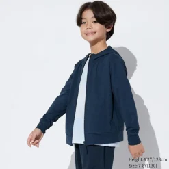 Sweatshirts*UNIQLO Kinder Airism Mesh Sweatjacke Mit Kapuze Und Uv-Schutz