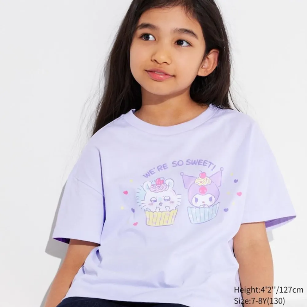 T-Shirts, Bh-Tops & Poloshirts*UNIQLO Kinder Chiikawa X Sanrio Ut Bedrucktes T-Shirt Helllila