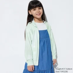 Airism Kuhlender Komfort*UNIQLO Kinder Gemusterte Airism Mesh Sweatjacke Mit Kapuze Und Uv-Schutz