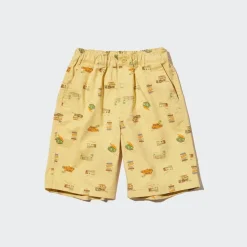 Röcke & Shorts*UNIQLO Kinder Gemusterte Baumwolle Stretch Easy Shorts Gelb