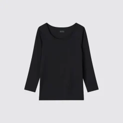 T-Shirts, Bh-Tops & Poloshirts*UNIQLO Kinder Heattech Thermo Langarmshirt Mit Weitem Rundhalsausschnitt