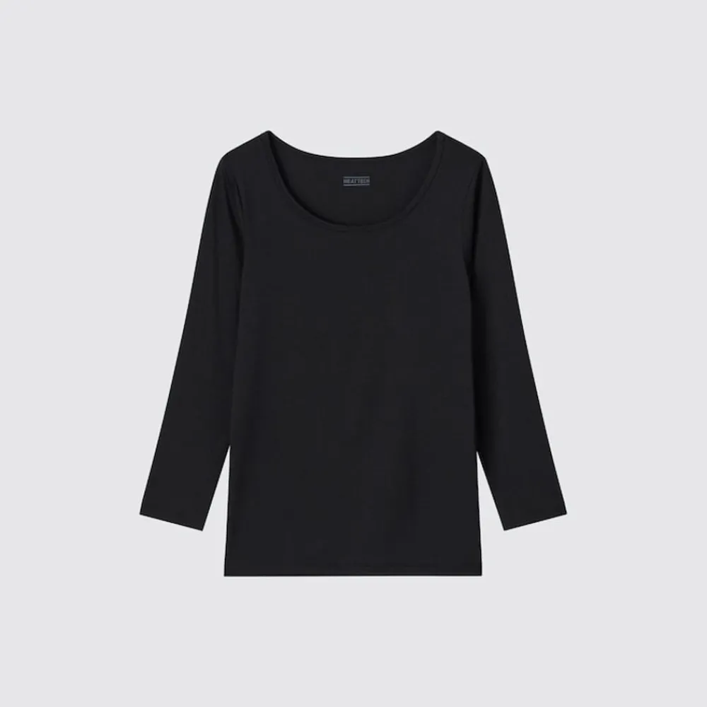 T-Shirts, Bh-Tops & Poloshirts*UNIQLO Kinder Heattech Thermo Langarmshirt Mit Weitem Rundhalsausschnitt