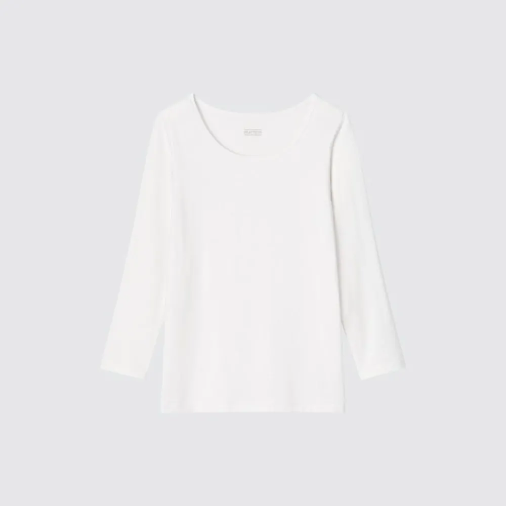 T-Shirts, Bh-Tops & Poloshirts*UNIQLO Kinder Heattech Thermo Langarmshirt Mit Weitem Rundhalsausschnitt