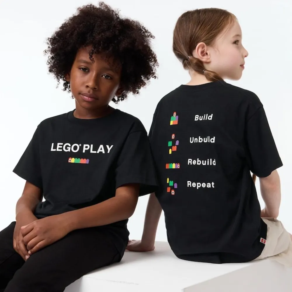 T-Shirts, Bh-Tops & Poloshirts*UNIQLO Kinder Lego® Collection Ut Bedrucktes T-Shirt Schwarz