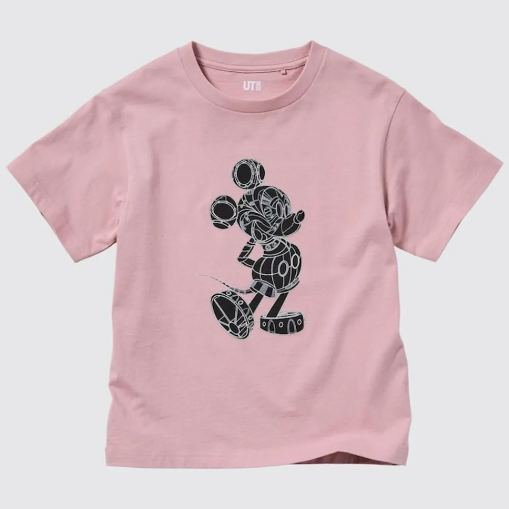 T-Shirts, Bh-Tops & Poloshirts*UNIQLO Kinder Mickey Stands Ut Bedrucktes T-Shirt Pink
