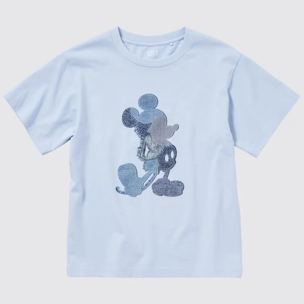 T-Shirts, Bh-Tops & Poloshirts*UNIQLO Kinder Mickey Stands Ut Bedrucktes T-Shirt Hellblau