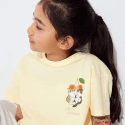 T-Shirts, Bh-Tops & Poloshirts*UNIQLO Kinder Mofusand Fruits Paradise Ut Bedrucktes T-Shirt Cremefarbig