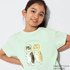 T-Shirts, Bh-Tops & Poloshirts*UNIQLO Kinder Mofusand Fruits Paradise Ut Bedrucktes T-Shirt Grun