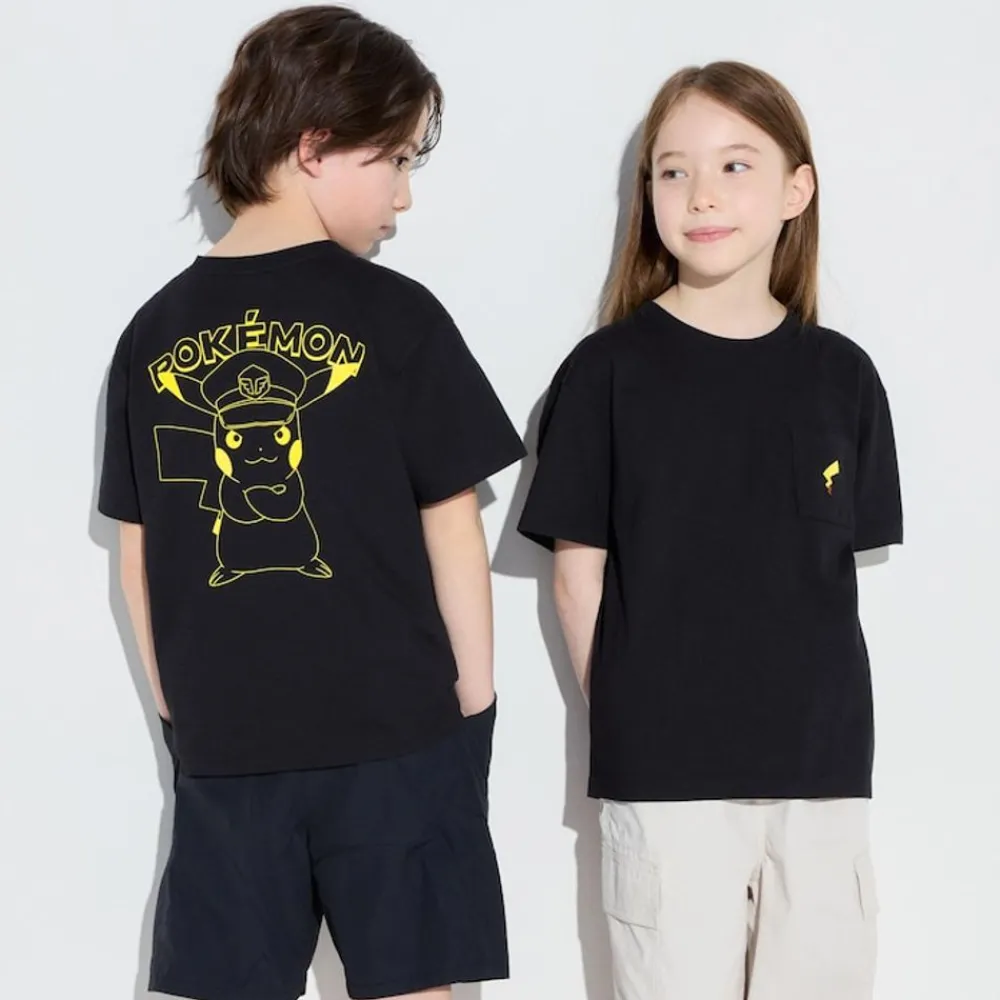 T-Shirts, Bh-Tops & Poloshirts*UNIQLO Kinder Pokemon Ut Bedrucktes T-Shirt Schwarz