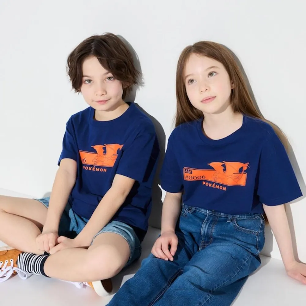 T-Shirts, Bh-Tops & Poloshirts*UNIQLO Kinder Pokemon Ut Bedrucktes T-Shirt Dunkelblau