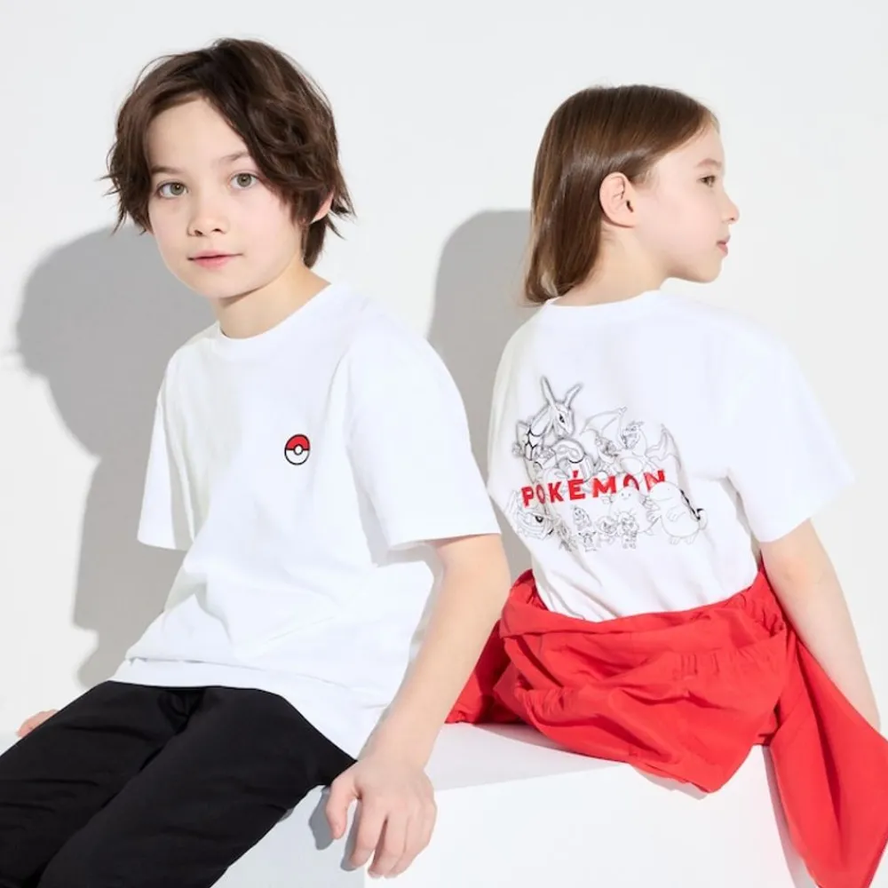 T-Shirts, Bh-Tops & Poloshirts*UNIQLO Kinder Pokemon Ut Bedrucktes T-Shirt Weis