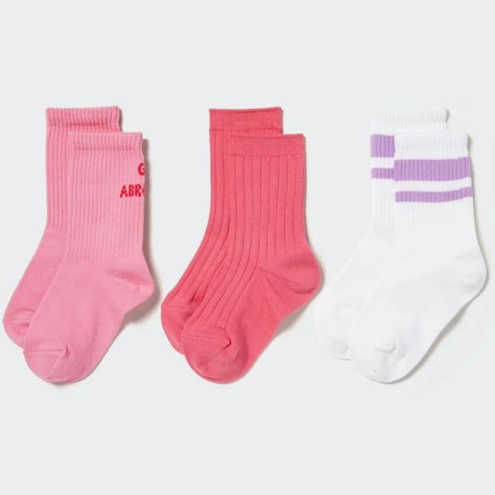Socken, Strumpfhosen & Leggings*UNIQLO Kinder Socken Mit Logo (3 Paar) Pink