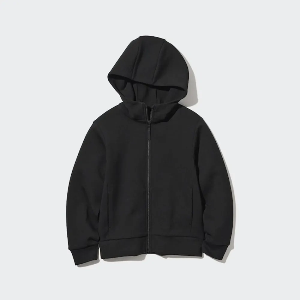 Sweatshirts*UNIQLO Kinder Ultra Stretch Dry Sweatjacke Mit Kapuze Schwarz