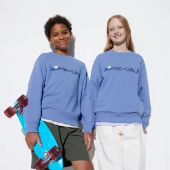 Sweatshirts*UNIQLO Kinder Ultra Stretch Langarmshirt Mit Print Blau