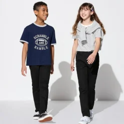 Jeans*UNIQLO Kinder Ultra Stretch Soft Jeans Mit Reisverschluss Schwarz