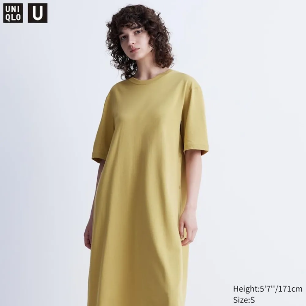 Kleider, Jumpsuits & Overalls*UNIQLO Krepp Baumwolle Kurzarm T-Shirt-Kleid