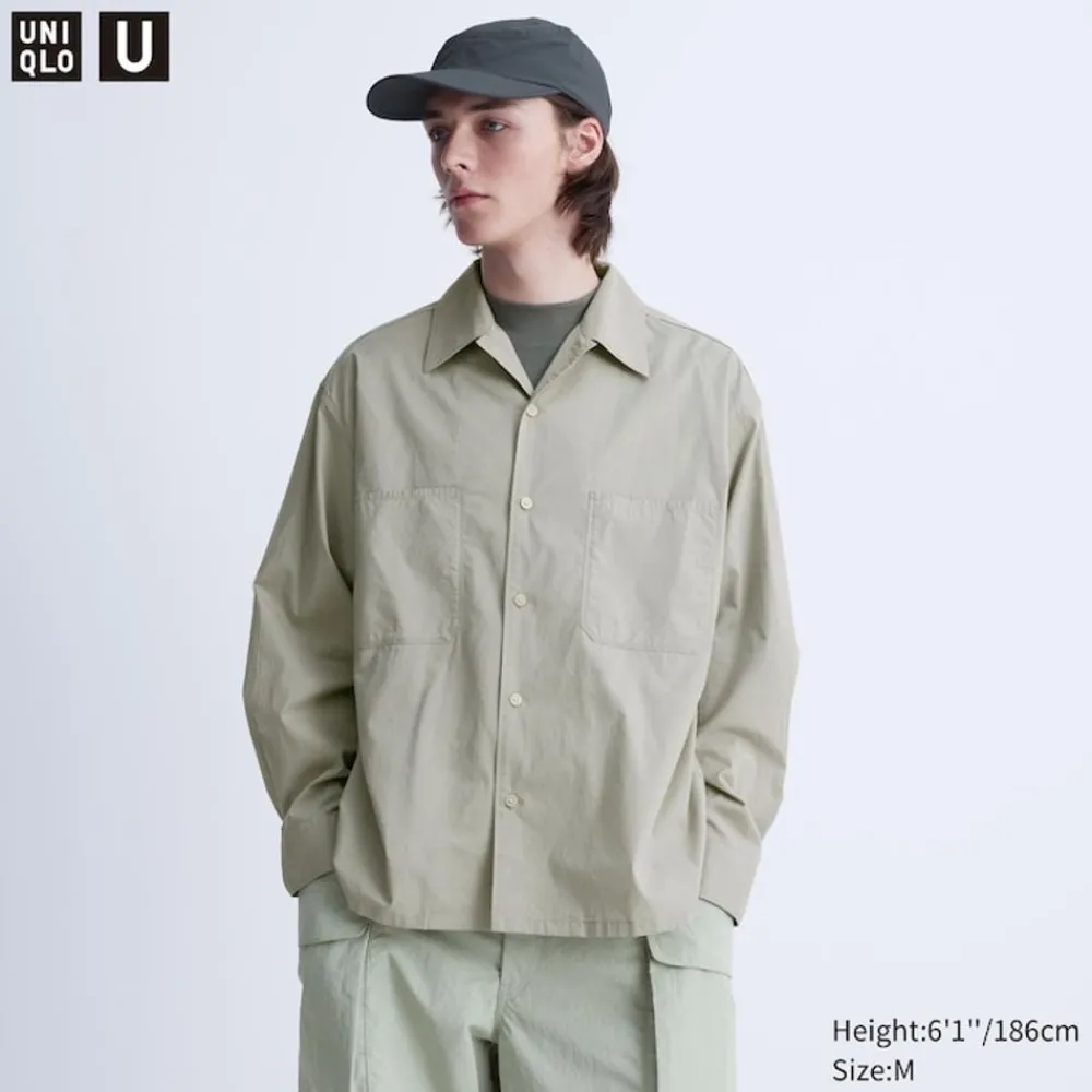 Hemden*UNIQLO Langarm Hemd Mit Offenem Kragen