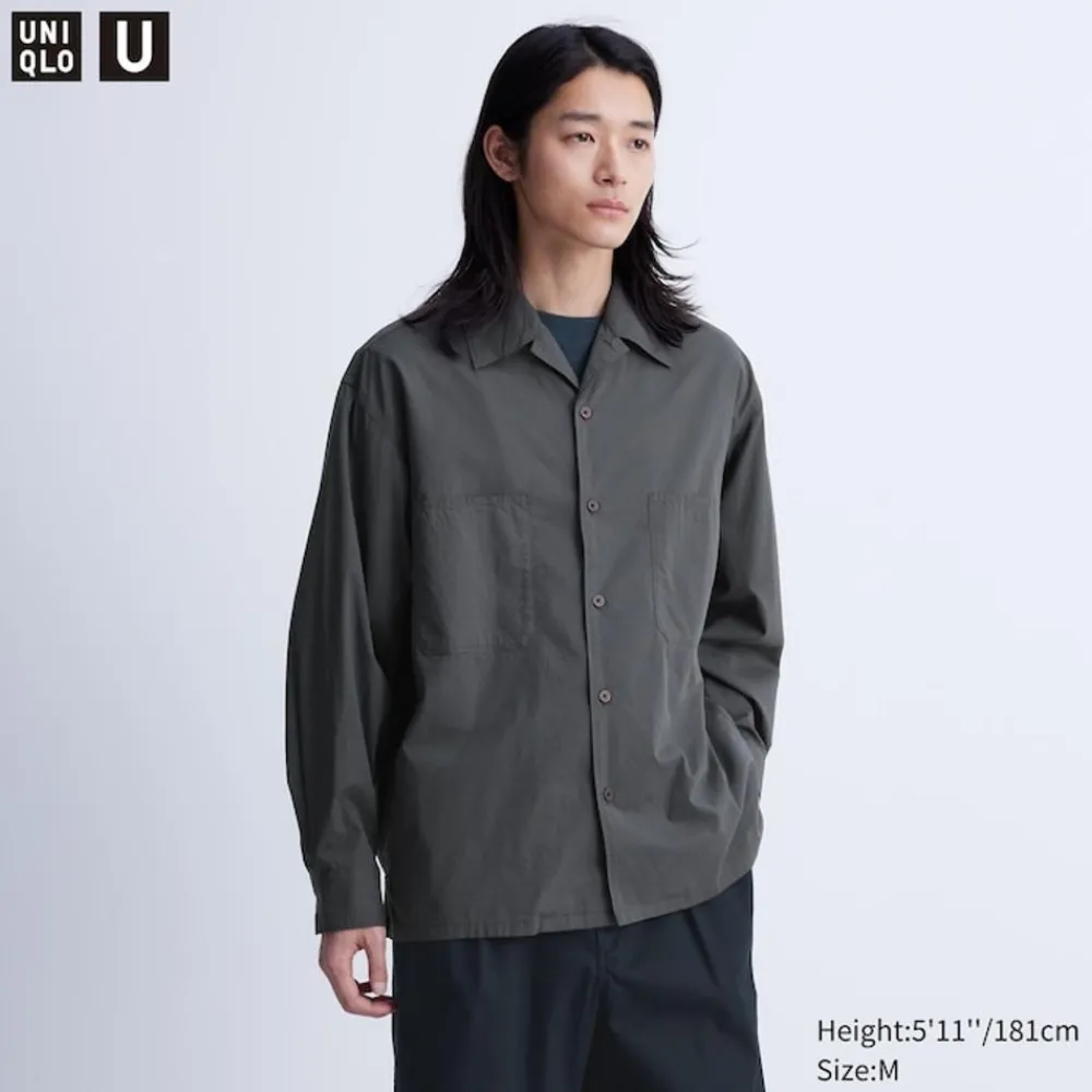 Hemden*UNIQLO Langarm Hemd Mit Offenem Kragen