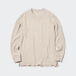 T-Shirts & Oberteile*UNIQLO Langarmshirt In Waffeloptik Beige