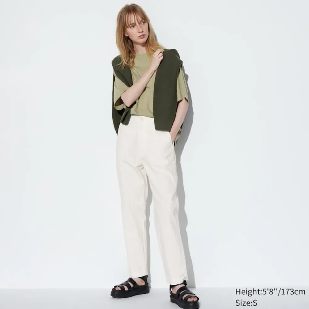 Hosen, Leggings & Jogginghosen*UNIQLO Leinen Baumwolle Hose (Tapered Fit, Lang)
