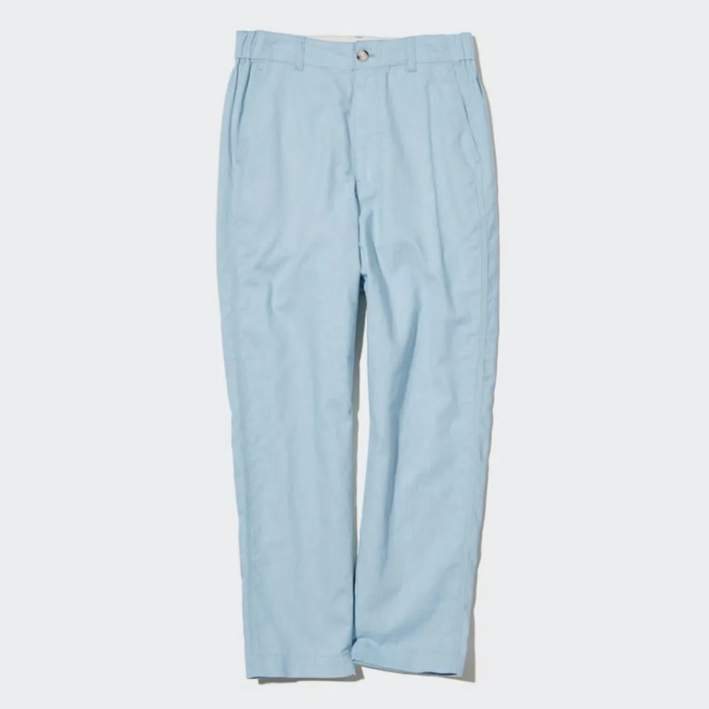 Hosen, Leggings & Jogginghosen*UNIQLO Leinen Baumwolle Hose (Tapered Fit) Blau