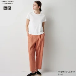 Hosen, Leggings & Jogginghosen*UNIQLO Leinenmix Bundfaltenhose (Tapered Fit)