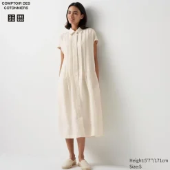 Kleider, Jumpsuits & Overalls*UNIQLO Leinenmix Kurzarm Hemdkleid