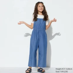 Kleider & Jumpsuits*UNIQLO Madchen Chambray Jumpsuit Blau