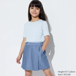 Röcke & Shorts*UNIQLO Madchen Chambray Mini Skort Blau