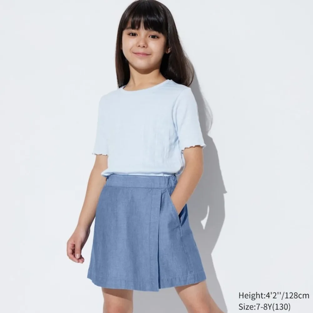 Röcke & Shorts*UNIQLO Madchen Chambray Mini Skort Blau