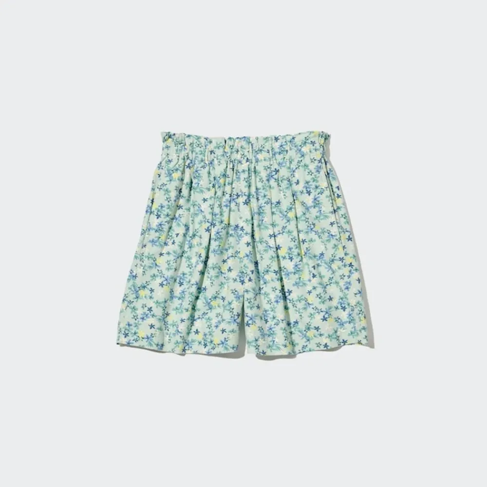 Hosen, Jogginghosen & Leggings*UNIQLO Madchen Gemusterte Leinenmix Easy Shorts Grun