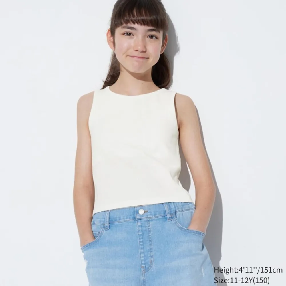 Airism Kuhlender Komfort*UNIQLO Madchen Geripptes Airism Baumwolle Bh-Tanktop