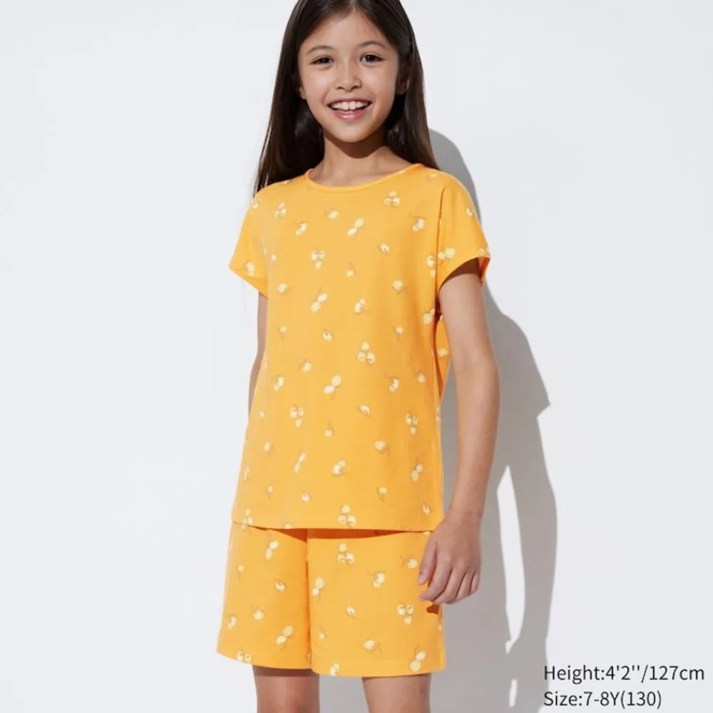 Airism Kuhlender Komfort*UNIQLO Madchen Gestreiftes Airism Baumwolle Kurzarm Lounge Set