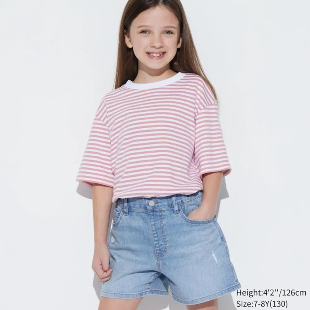 Röcke & Shorts*UNIQLO Madchen Jeansshorts (Used-Look) Blau