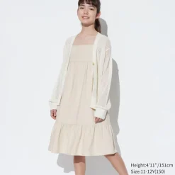 Naturlich Feines Leinen*UNIQLO Madchen Leinenmix Tragerkleid