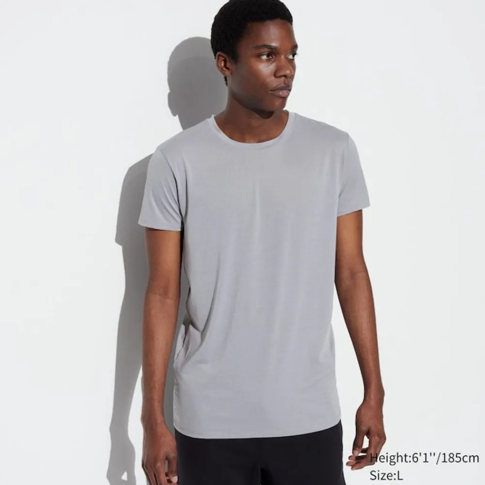 Loungewear & Pyjamas*UNIQLO Meliertes Airism T-Shirt Hellgrau