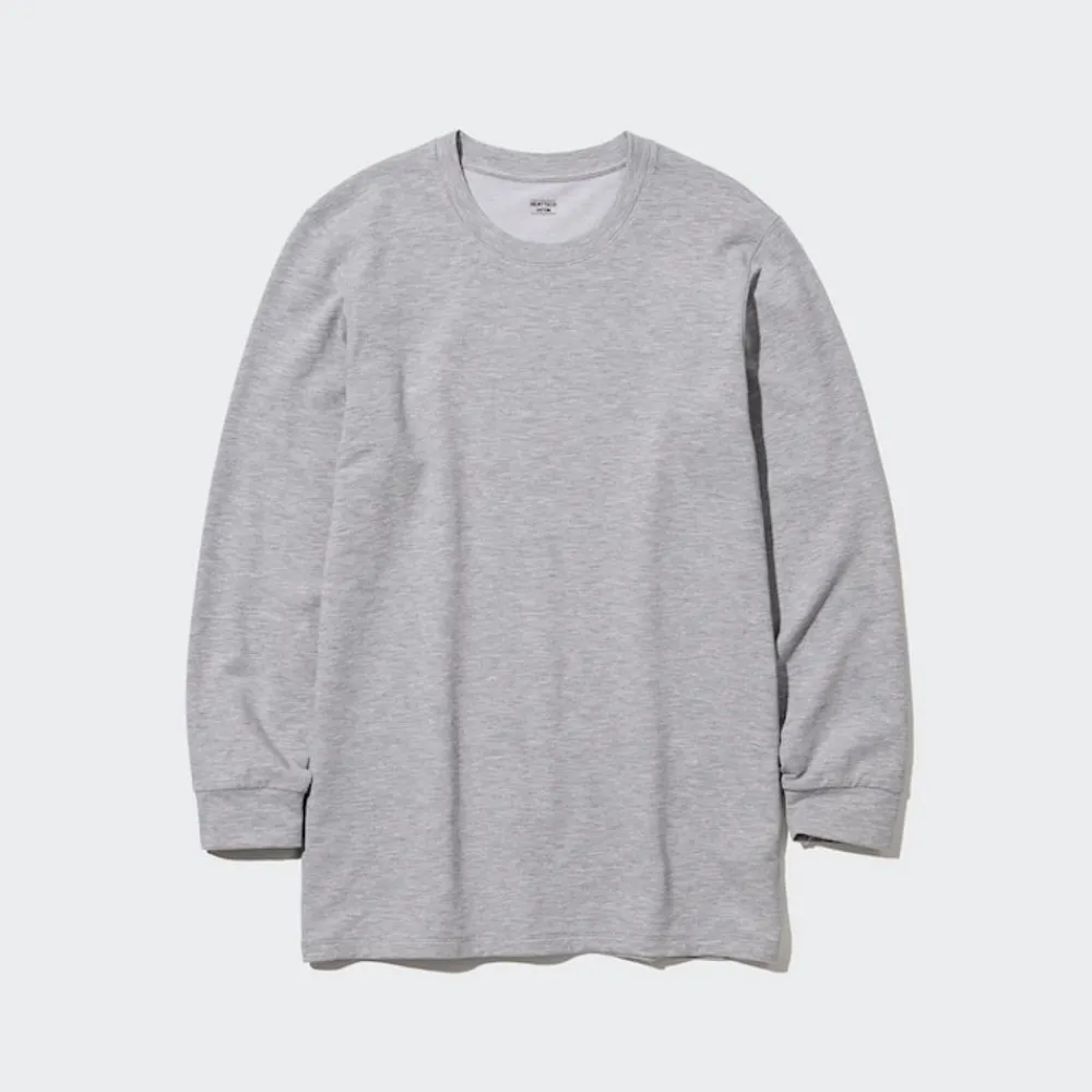 T-Shirts & Oberteile*UNIQLO Meliertes Heattech Extra Warm Baumwolle Thermo Langarmshirt Grau
