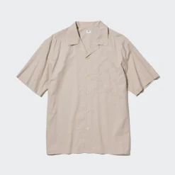 Hemden*UNIQLO Modal Baumwolle Kurzarm Hemd Mit Offenem Kragen