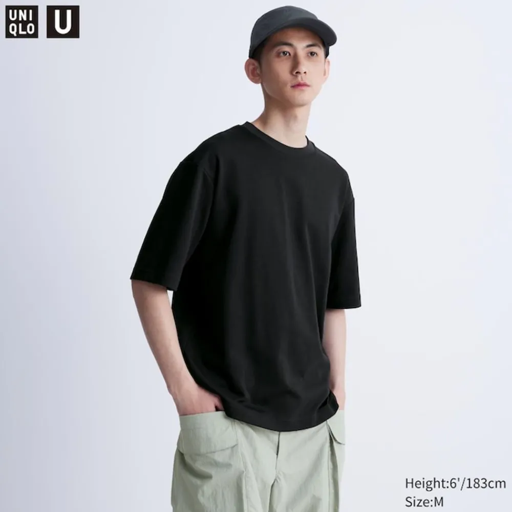 T-Shirts & Oberteile*UNIQLO Oversized Airism Baumwolle Halbarm T-Shirt