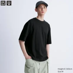 T-Shirts & Oberteile*UNIQLO Oversized Airism Baumwolle Halbarm T-Shirt