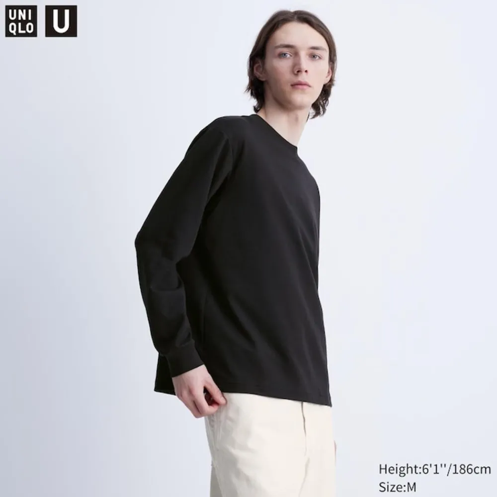 T-Shirts & Oberteile*UNIQLO Oversized Airism Baumwolle Langarmshirt