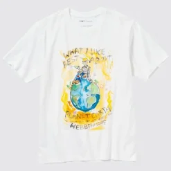 T-Shirts & Oberteile*UNIQLO Peace For All Bedrucktes T-Shirt (Francesco Risso) Weis