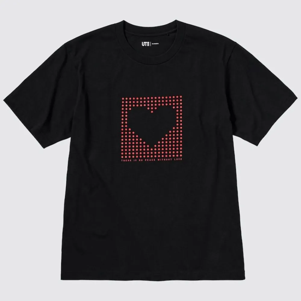 T-Shirts & Oberteile*UNIQLO Peace For All Bedrucktes T-Shirt (Rei Inamoto) Schwarz