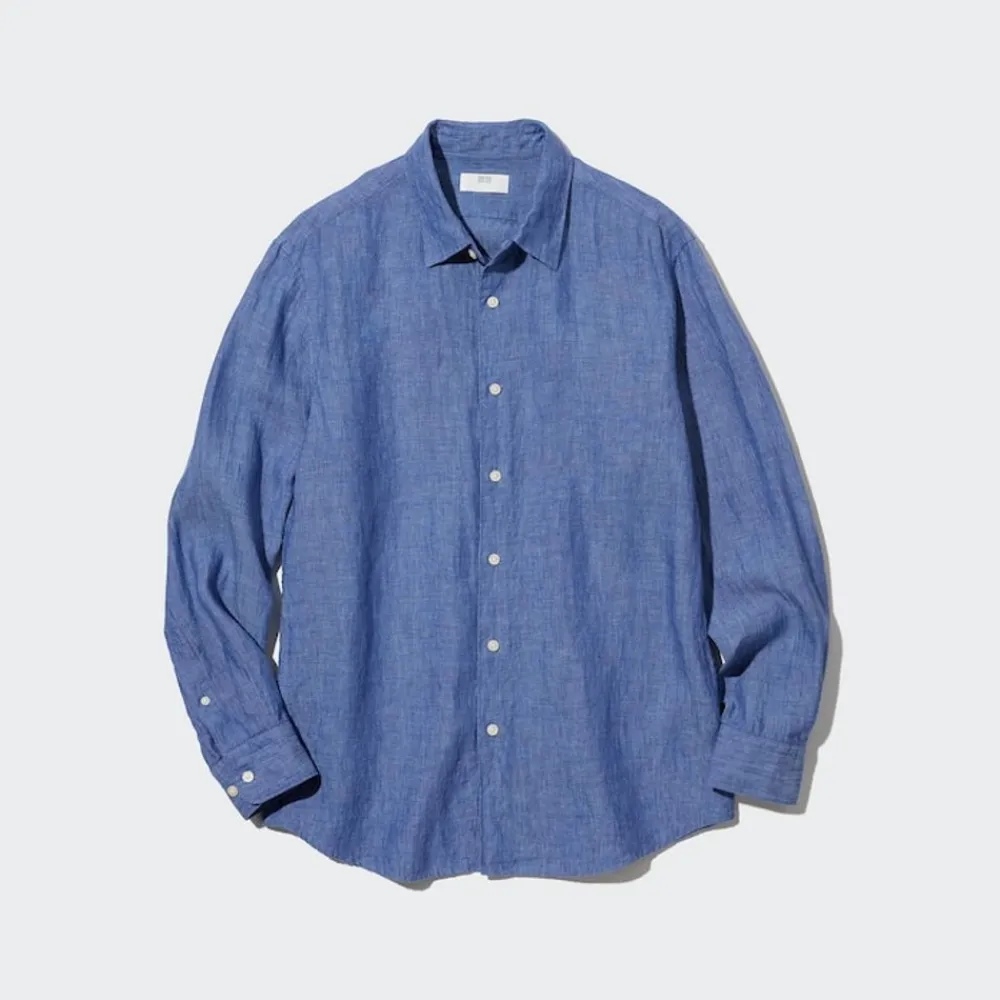 Hemden*UNIQLO 100 % Premium Leinen Langarm Hemd