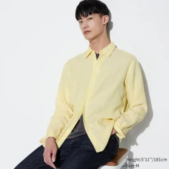 Hemden*UNIQLO 100 % Premium Leinen Langarm Hemd