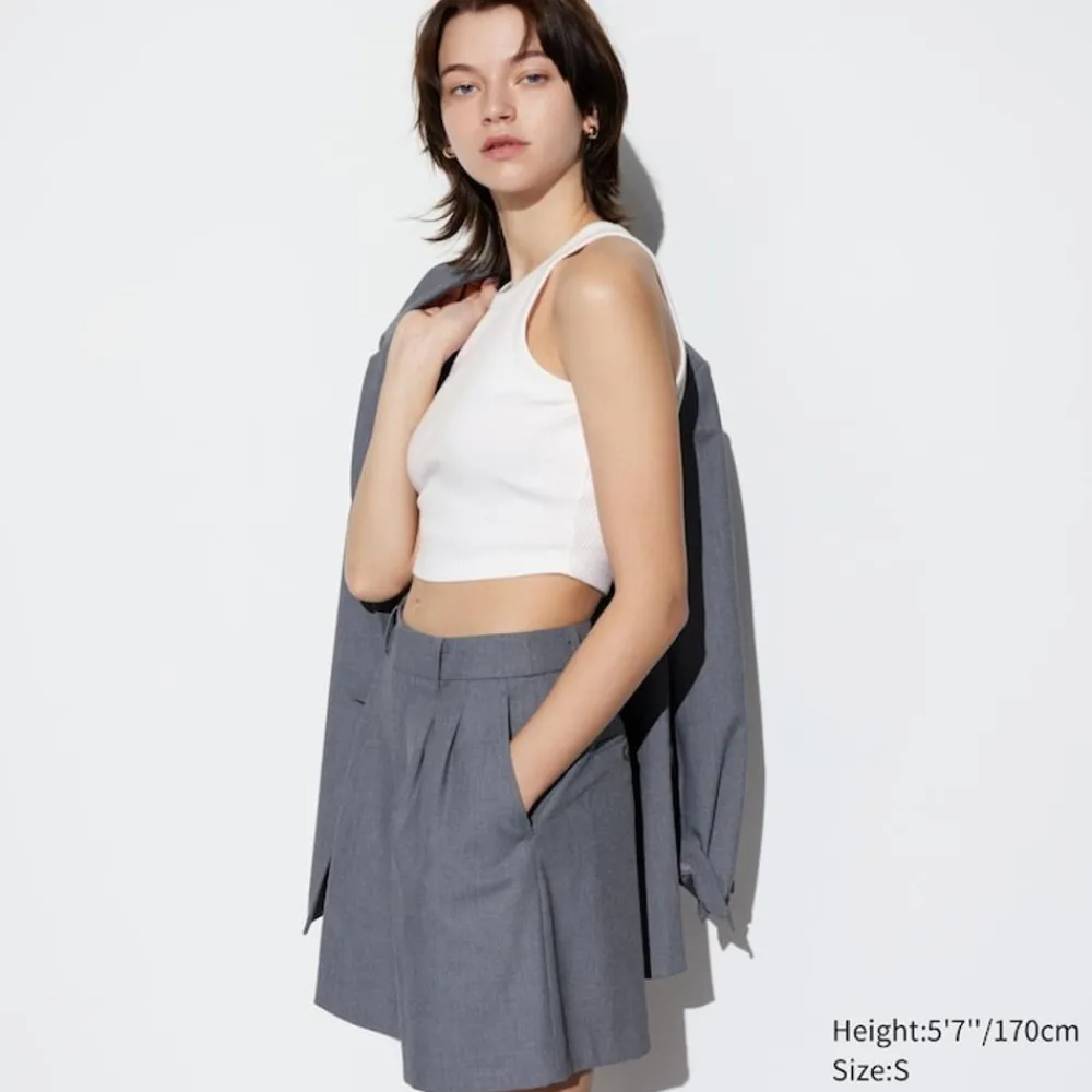 Bh-Tops, Tanktops & Trägertops*UNIQLO Sanftes Geripptes Cropped Tanktop