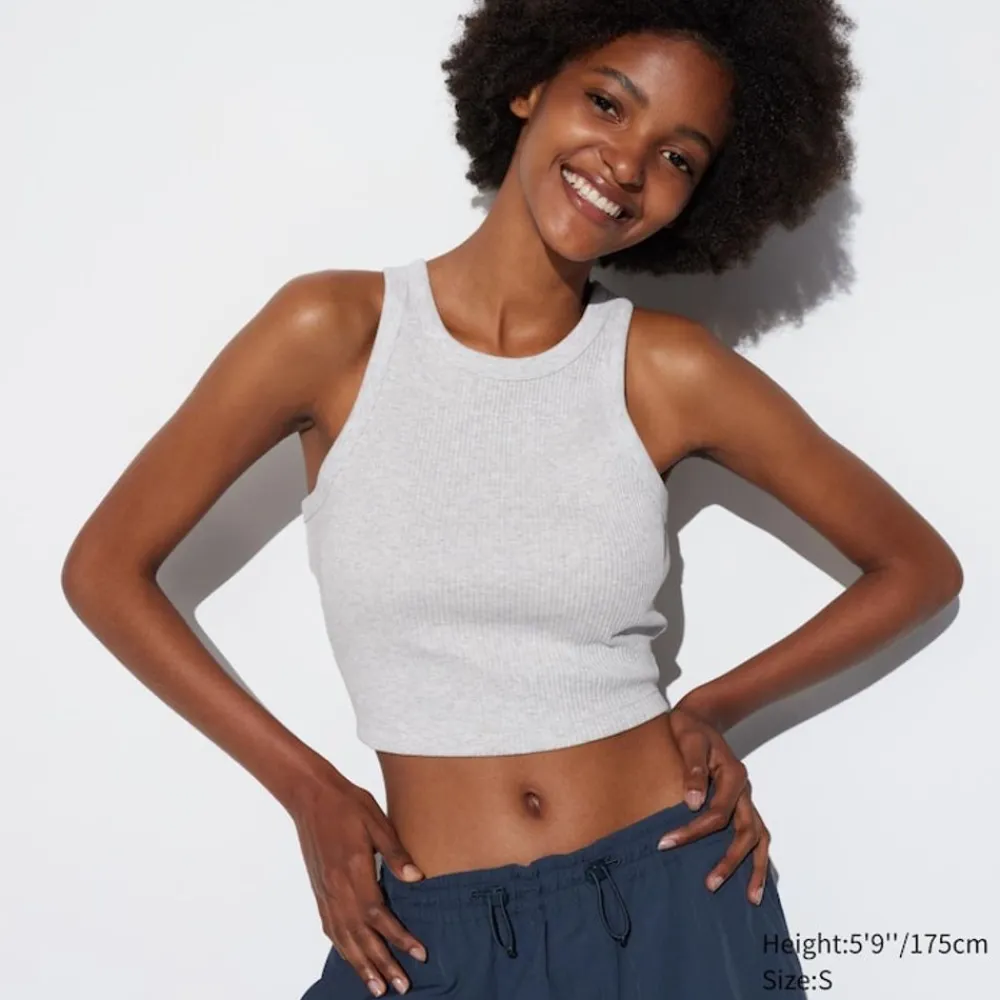 Bh-Tops, Tanktops & Trägertops*UNIQLO Sanftes Geripptes Cropped Tanktop