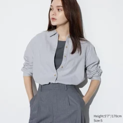 Hemden & Blusen*UNIQLO Sanfte Velours Langarm Bluse
